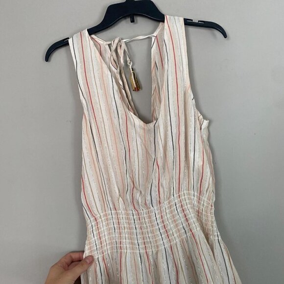 Becca cream stripe tassel mini dress nwt - Picture 4 of 8